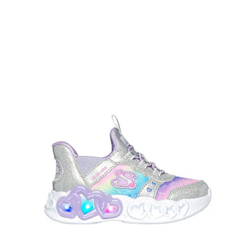 Skechers Slip-Ins Infinite Heart Lights Girl's Shoes - Silver