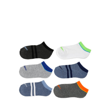 Skechers 6Pk Boys 1/2 Terry Low Cut Socks - Medium Grey