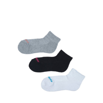 SKECHERS 3PK GIRLS 1/2 TERRY QUARTER CREW GIRLS - MIXED COLOR