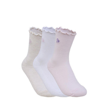 Skechers 3Pk Girls Non Terry Anklet Socks - Light Pastel Pink