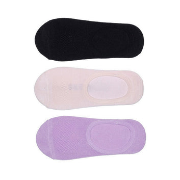 SKECHERS 3PK NON TERRY NO SHOW LINER WOMEN - PURPLE MIX