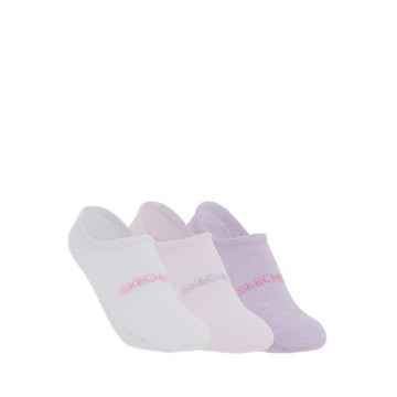 Skechers 3Pk Non Terry No Show Women - White Purple