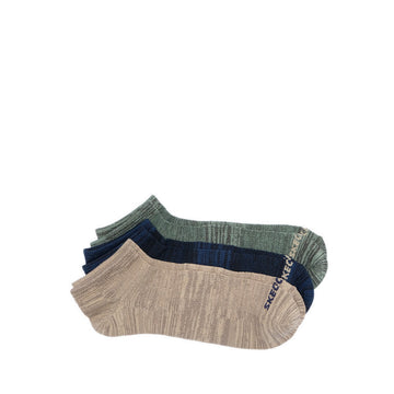 SKECHERS MEN 3PK NON TERRY SUPERSOFT LOW CUT - GREEN MIX