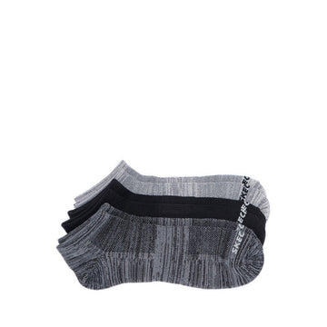 SKECHERS MEN 3PK NON TERRY SUPERSOFT LOW CUT - BLACK MIX