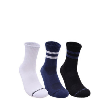Skechers 3Pk 1/2 Terry Hi Qtr Crew Men - Blue