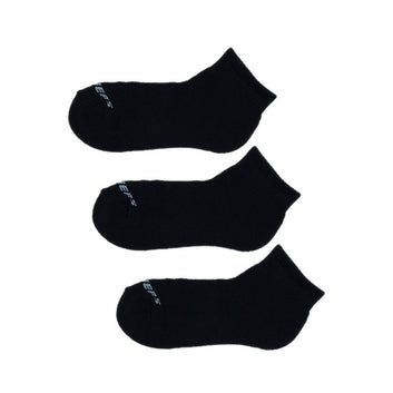 Skechers 3PK 1/2 Terry Qtr Crew Women Socks - Black