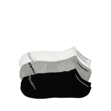 Skechers 3Pk Unisex 1/2 Terry No Show Socks - White