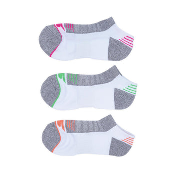 SKECHERS 3PK TOE/HEEL TERRY LOW CUT SOCKS WOMEN - WHITE PINK