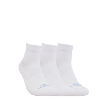 Skechers 3Pk Womens Non Terry Anklet Yoga / Pilates Socks - White