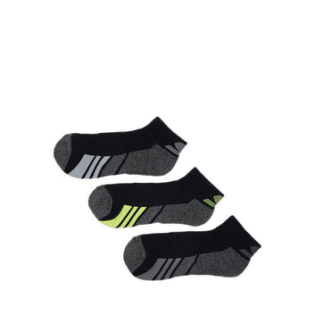 Skechers 3Pk 1/2 Terry Qtr Crew Mens - Black/Yellow