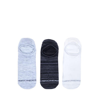 Skechers Men 3 Pack Non Terry No Show Socks W117 Men's Socks - WHITE GREY