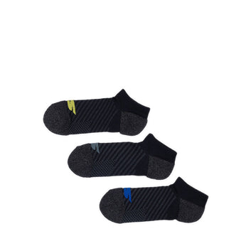Skechers 3pk Mens 1/2 Terry Low Cut Men - Black/Yellow
